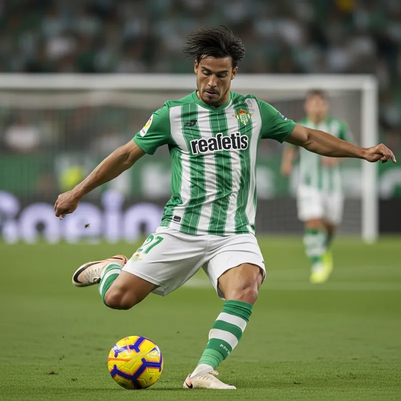 Cristiano Ronaldo Style Soccer Player in Betis Jersey | Action Shot