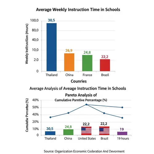 Average Weekly Instruction Time in Schools for 5 Selected Countries