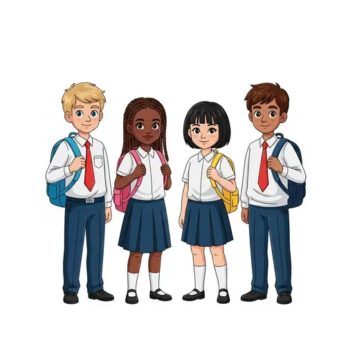 Diverse Students in School Uniforms | Unity and Discipline
