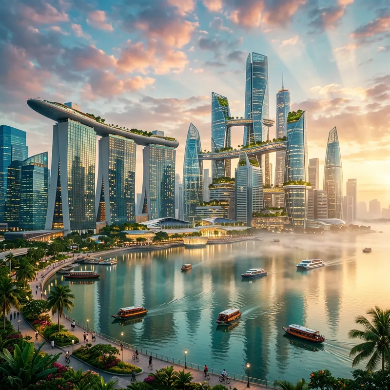 Futuristic Waterfront City: Singapore Inspired Visions