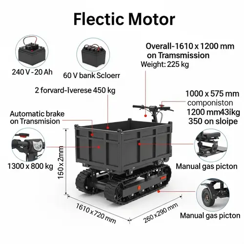 Electric Motor 2400W with 60V Battery Pack | Dimensions, Weight, Features