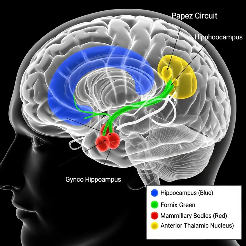 Papez Circuit Illustration of the Human Brain