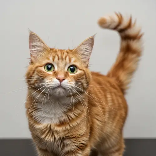 Wild & Eccentric Cat with Green Eyes and Ruffled Fur