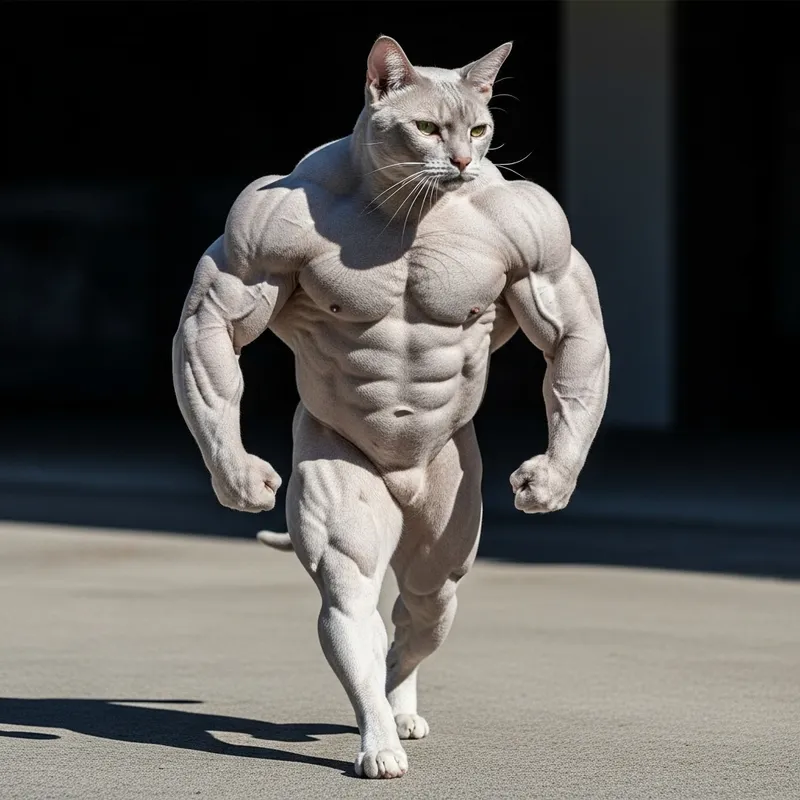 Hyper Muscular Cat - The Pinnacle of Feline Fitness