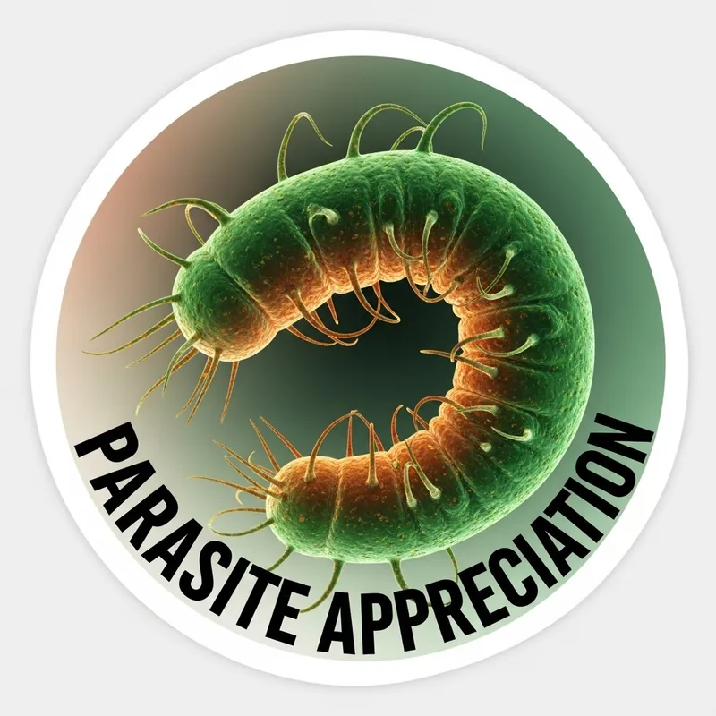Detailed Parasite Sticker - Green & Orange Design