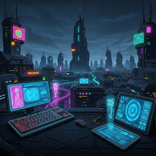 Futuristic Neon Vibes: AK477ONLINE - Dystopian Urban Setting