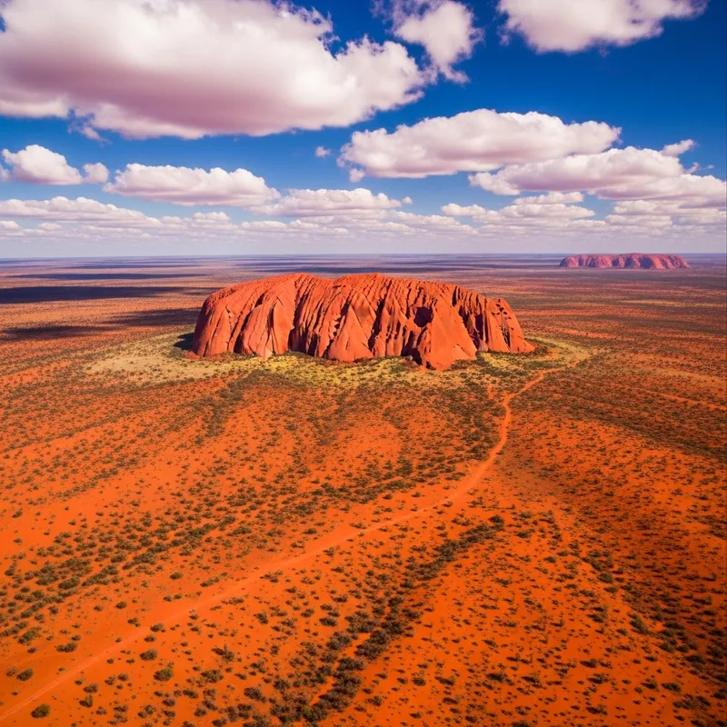 Breathtaking Aerial View of Uluru in Australia's Outback Breathtaking Aerial View of Uluru in Australia's Outback
