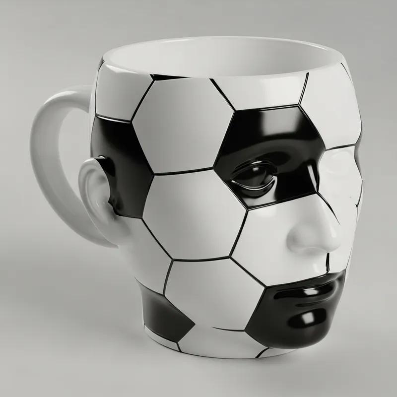 Football Head Cup Design | Unique Cup Shape Football Head Cup Design | Unique Cup Shape