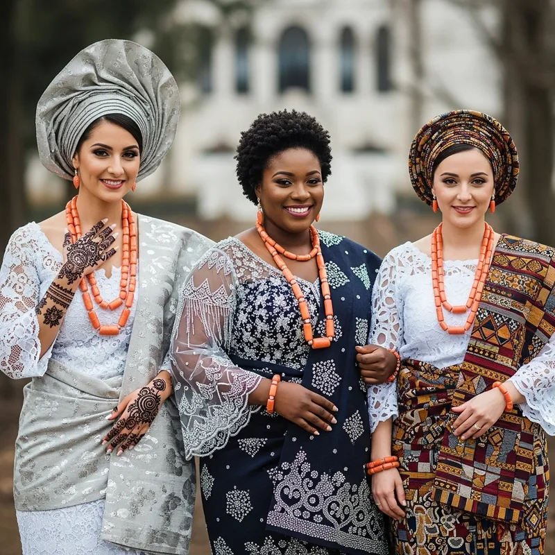 Beautiful Yoruba Brides in Traditional Nigerian Wedding Attire