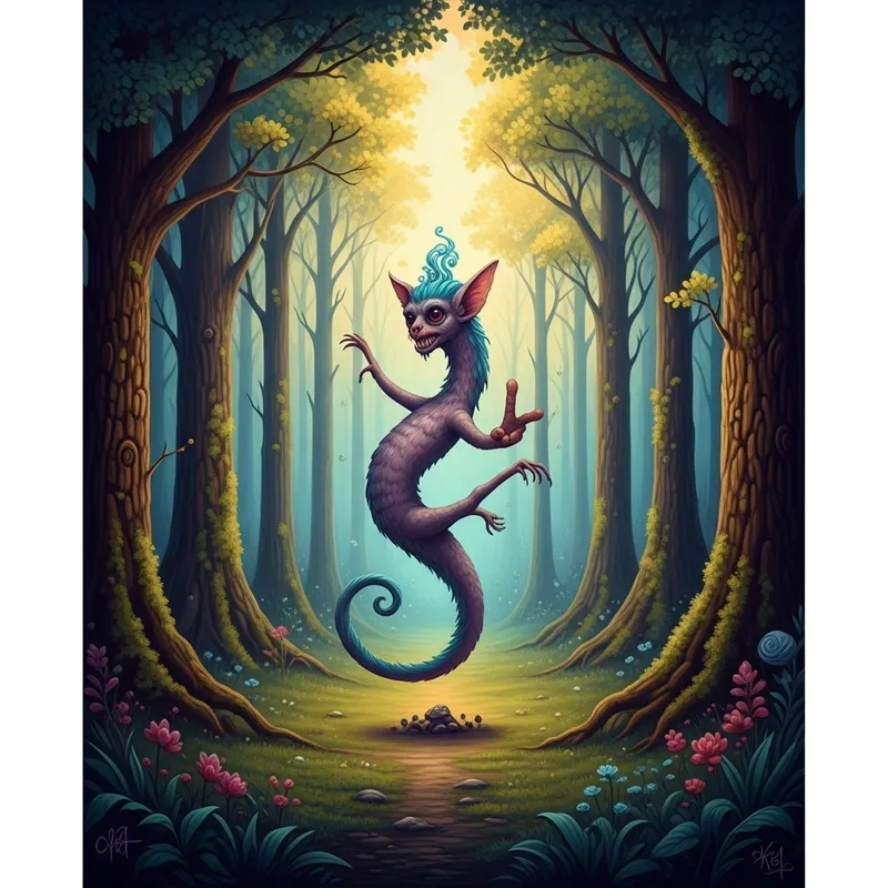 Enchanted Forest Glade: A Surreal Transformation