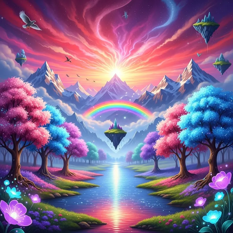 Dreamlike Enchanted Forest Panorama