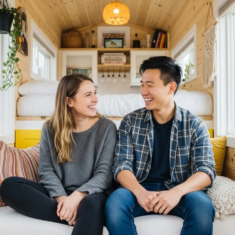 Intimate Tiny House Living: Two Friends' Close Connection