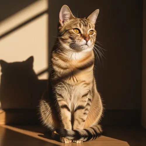 Graceful Domestic Cat Basking in Sunlight