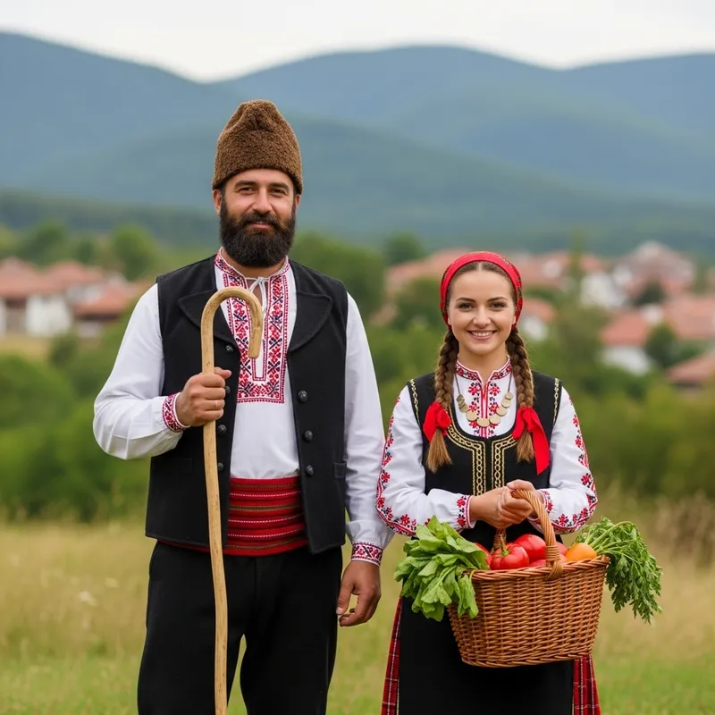 Bulgarian Man and Woman in Traditional Attire | Bulgarian Countryside Life Bulgarian Man and Woman in Traditional Attire | Bulgarian Countryside Life