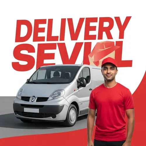 Vibrant Delivery Services Advertisement with Renault Trafic 2 Van