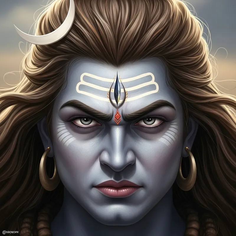 Detailed Lord Shiva Tandava Realistic Face | Divine Energy