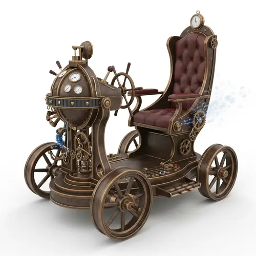 Steampunk Time Machine - Intricately Crafted Time Travel Device