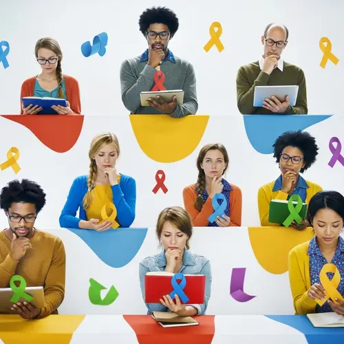 Diverse Group Contemplating Abstract Shapes | Awareness Visualized