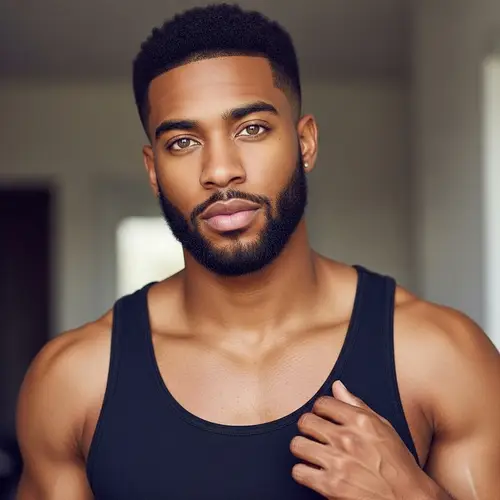 Muscular Black Man, Age 23-29 | Strong Brown Tones