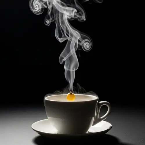 Captivating Image: Single Corn Kernel, Steam Shapes in Cup