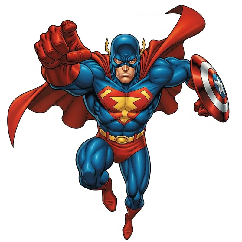 Powerful Superhero in Action Pose | Vibrant Colors - 8k Resolution