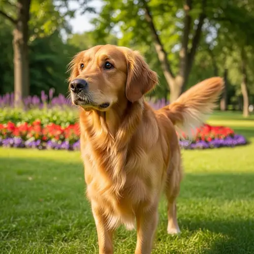 Healthy and Happy Dog in Lush Green Park | Nature's Beauty