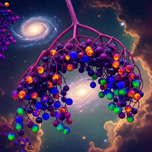 Psychedelic Elderberries: Vibrant Colors in Cosmic Harmony