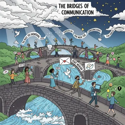 The Bridges of Communication: Symbolic Illustration Inspired by Gabriel Cruz Poem