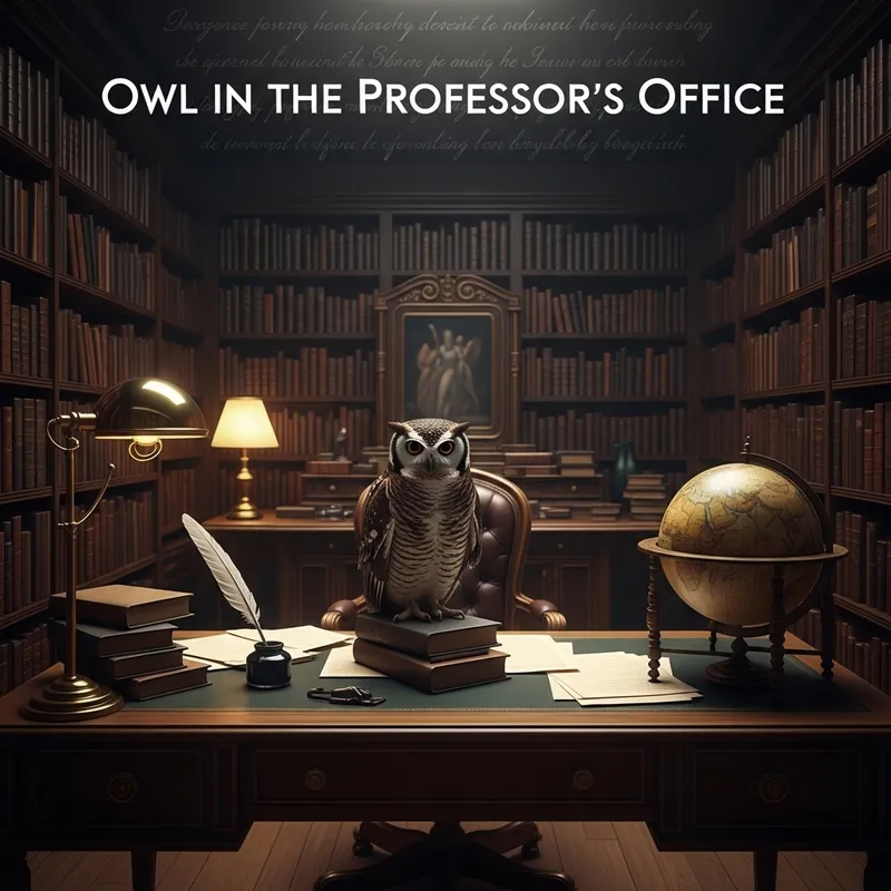 Enchanted Owl in Professor's Office Video - Academic Elegance
