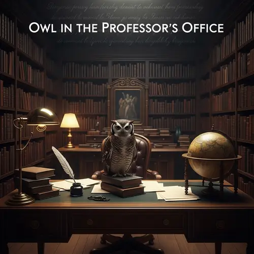 Owl in the Professor's Office Video - Enchanting Academic Setting