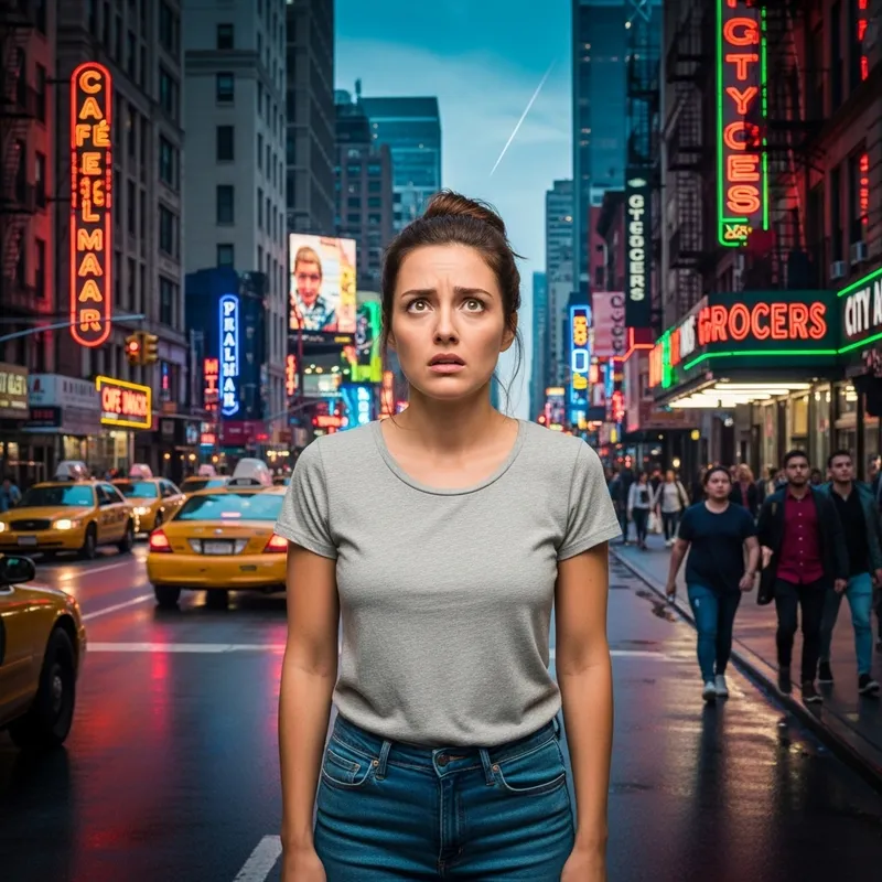 Perplexed Woman in Urban Setting | Seeking Clarity