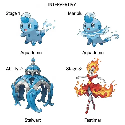 Spanish Inspired Water-Type Pokemon Evolution Stages