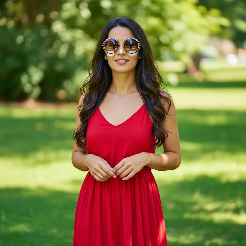 Stylish Woman with Zinc Cream on Nose | Sun Protection