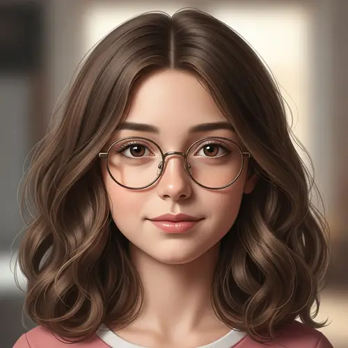 Medium Wavy Brown Hair Girl with Oval Face | Brown Eyes