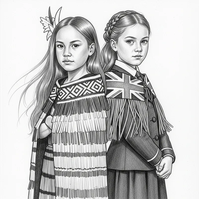 Empowering Maori and British Girls Sketch