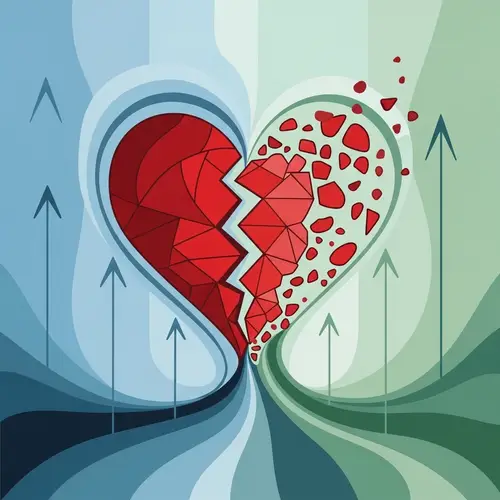 Overcoming Heartbreak Abstract Art: Progress & Healing Theme