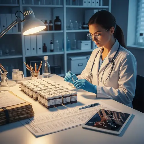 Pharmer Precision: Dedicated Pharmacologist in Bright Studio