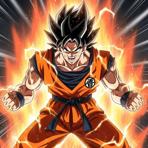 Furious Warrior Charging Up Powers in Martial Arts Outfit