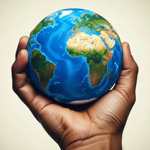 Intricate Hand Holding Vivid Globe Depicting Global Unity