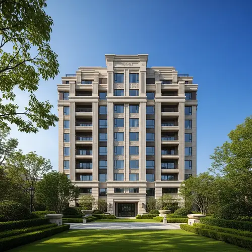Classic 12-Storey Residential Building with Ornate Stonework