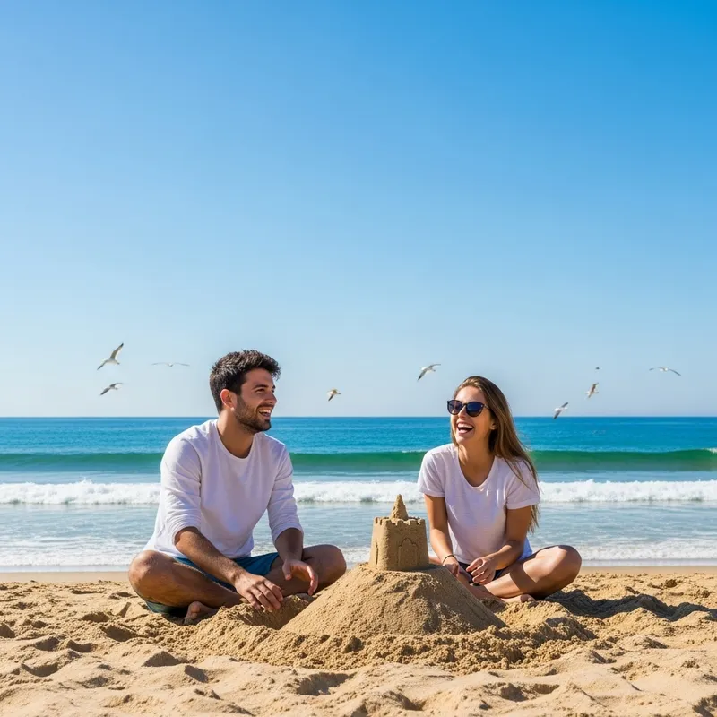 Modern Spanish Couple Enjoying Beach at 25