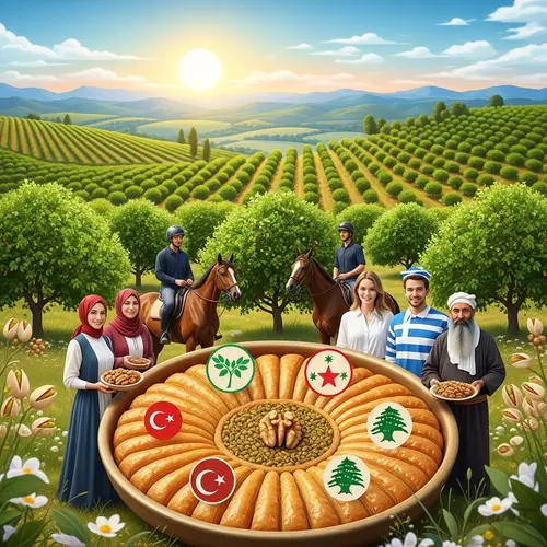 Harmonious Baklava Creation in Diverse Orchard Setting