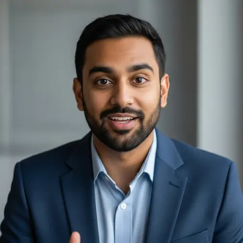 South Asian Man Engaged in Clear Communication