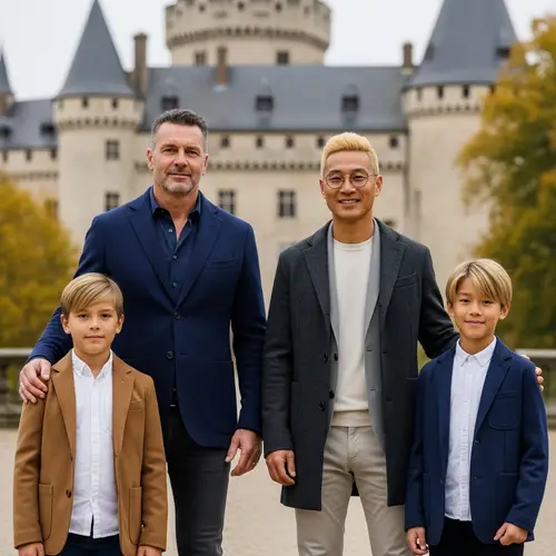 Modern Family Outing in Autumn | Old Castle Backdrop