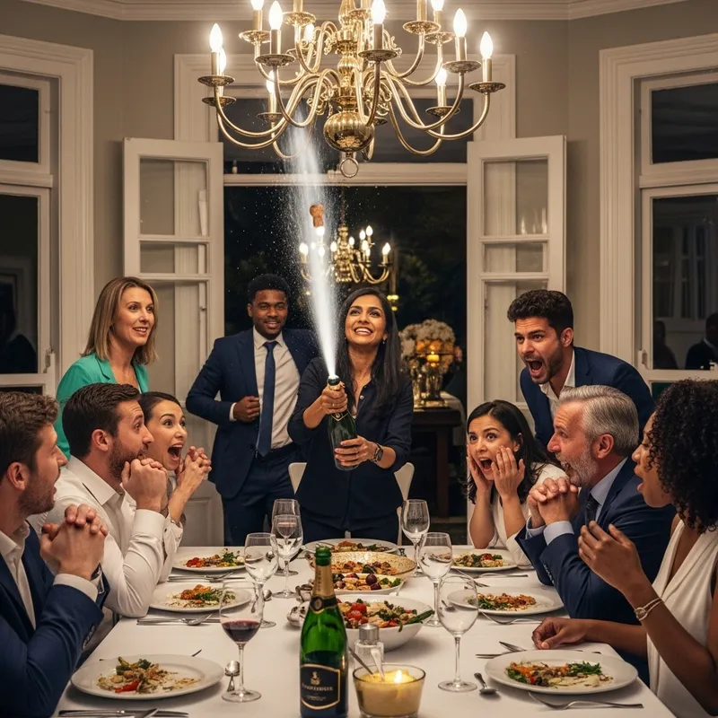 Hilarious Dining Room Champagne Mishap: Epic Laughter Unleashed Hilarious Dining Room Champagne Mishap: Epic Laughter Unleashed