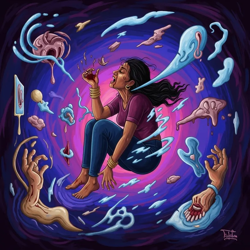 Resilient Surrealist Painting: Agony to Strength in Vibrant Colors Resilient Surrealist Painting: Agony to Strength in Vibrant Colors