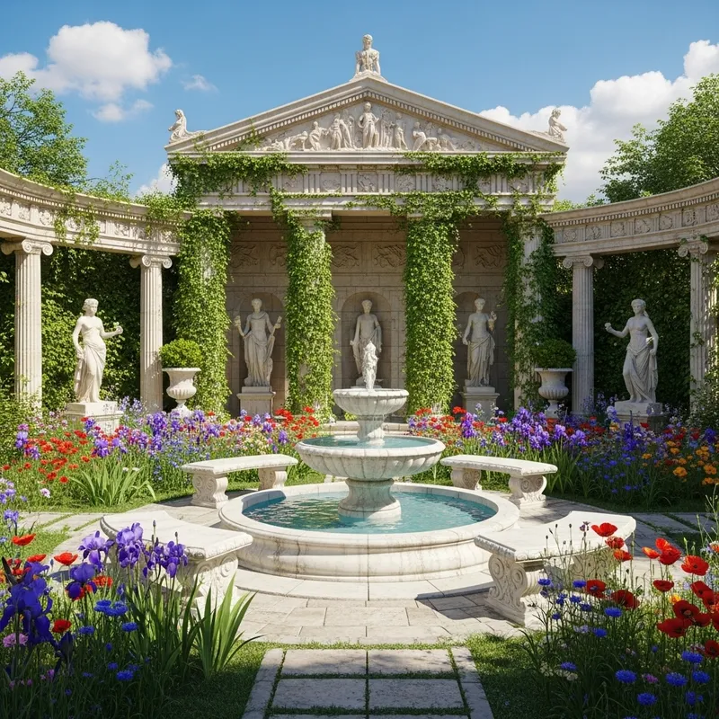 Enchanted Greek-style Garden Facade