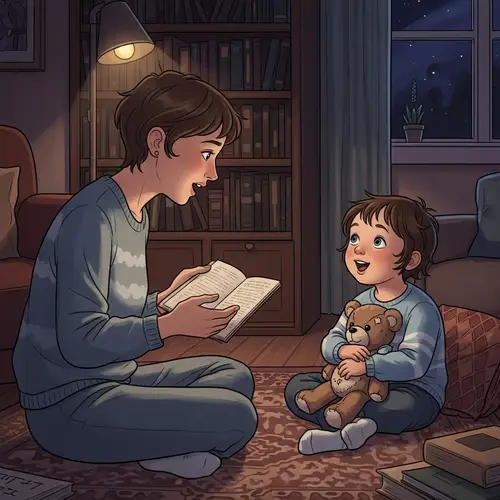 Cozy Nighttime Rabbi Stories: Short-Haired Woman & Wide-Eyed Child