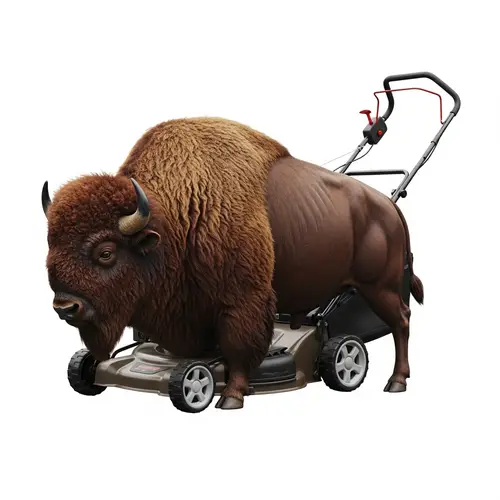 Unique Bison-Shaped Lawn Mower: Functional and Stylish Design