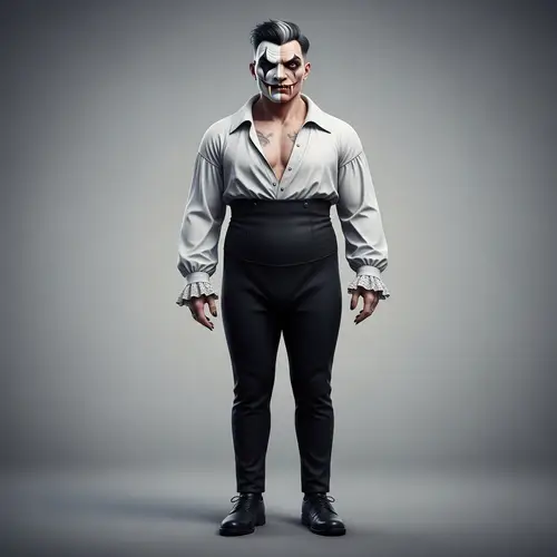 Imposing Split-Face Character: Mystery & Elegance in Monochrome